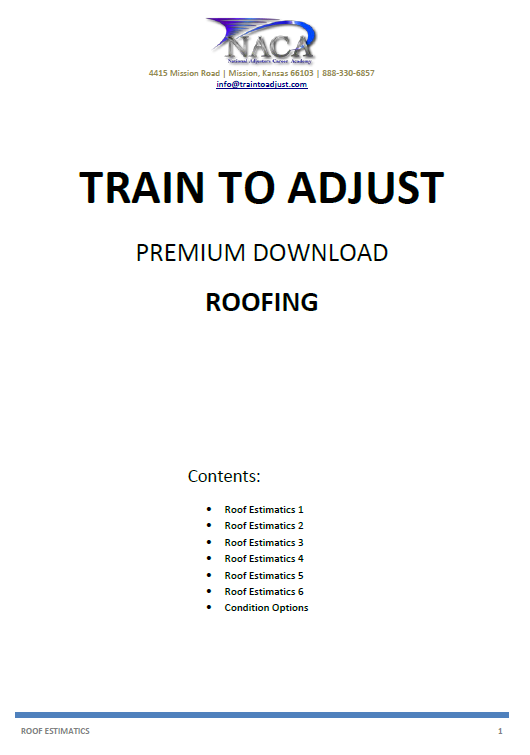 Roofing Estimatics Train To Adjust